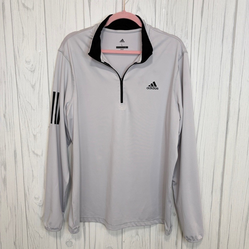 ADIDAS GOLF 1/4- Zip Lightweight Pullover Gray, Large
