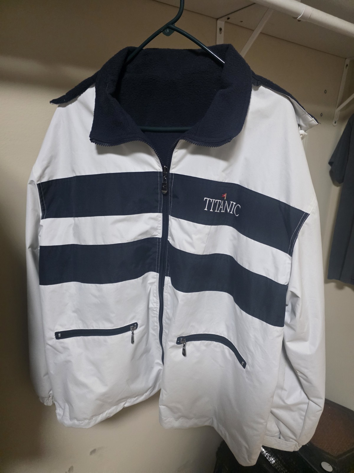 Authentic Vintage Titanic Museum Unisex Jacket Size Large Fleece Lined Two Tone