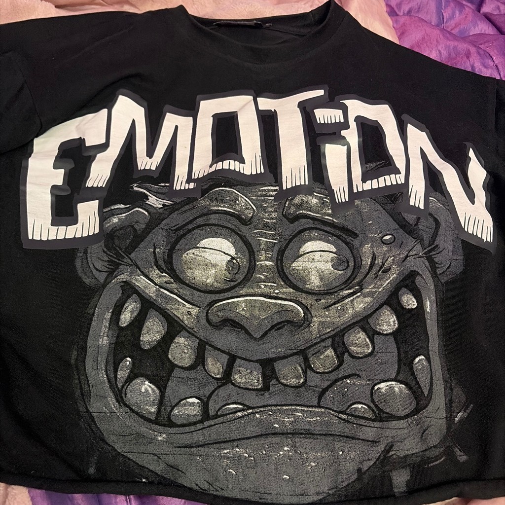 Black an white mixed emotions shirt, size medium, only worn twice.