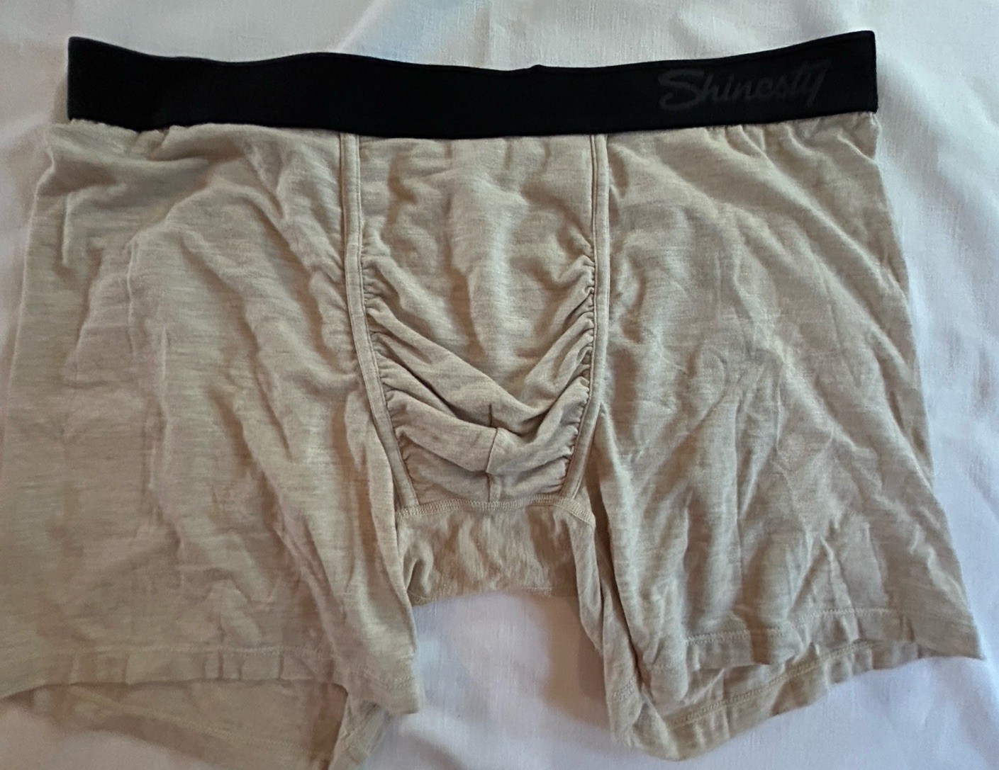 Shinesty Boxer Briefs Mens Size Large Beige Ball Hammock Pouch