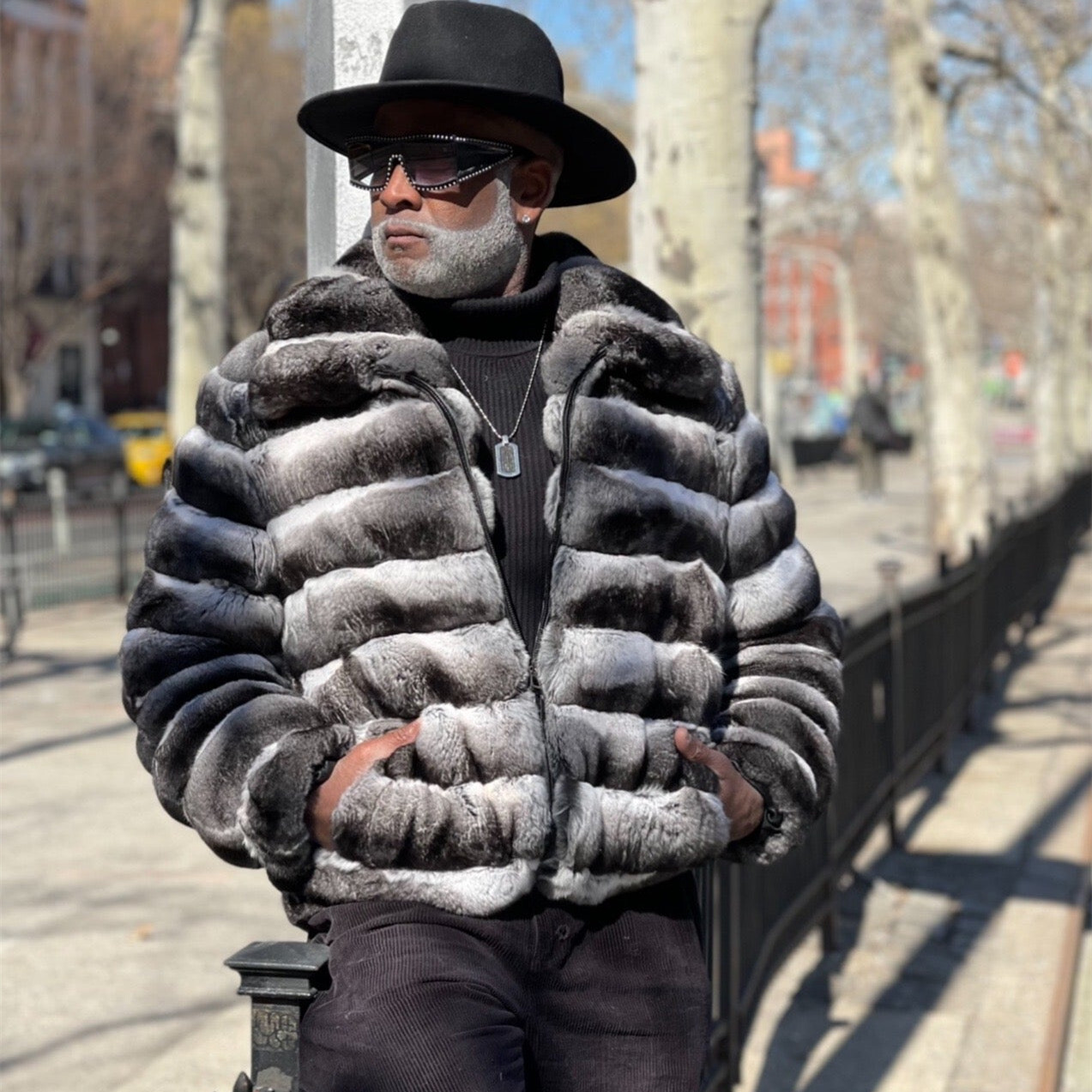 Winter Mens Natural Rex Rabbit Fur Coats Genuine Fur Chinchilla Bomber Jackets
