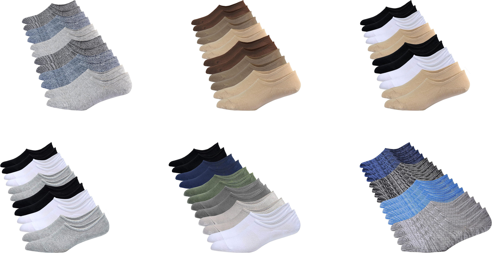JORMATT Men’s Cotton Non-Slip No-Show Socks