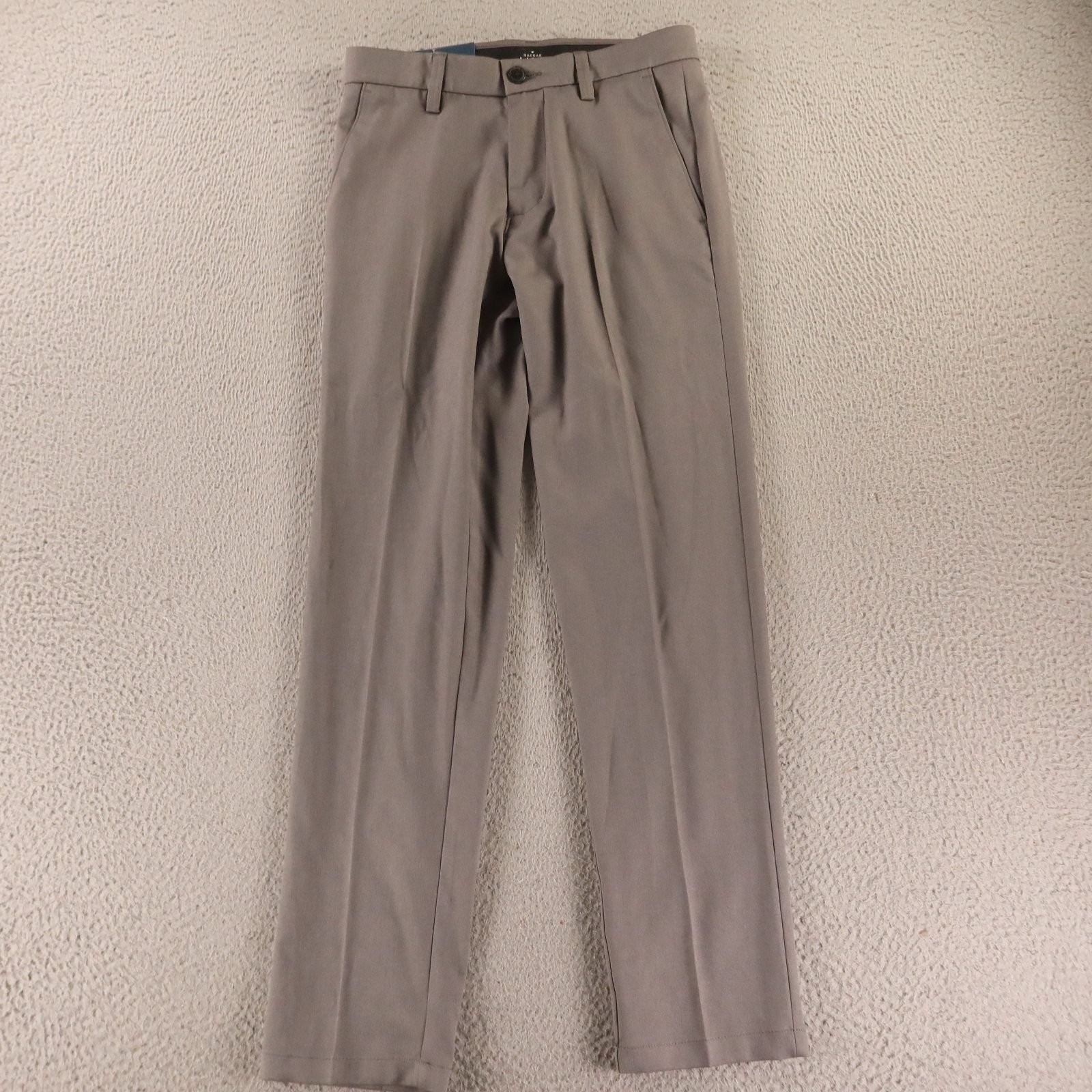 Haggar Pants Mens 28 x 30 Gray Solid Heathered Polyester Haggar H26 Slim Fit NEW
