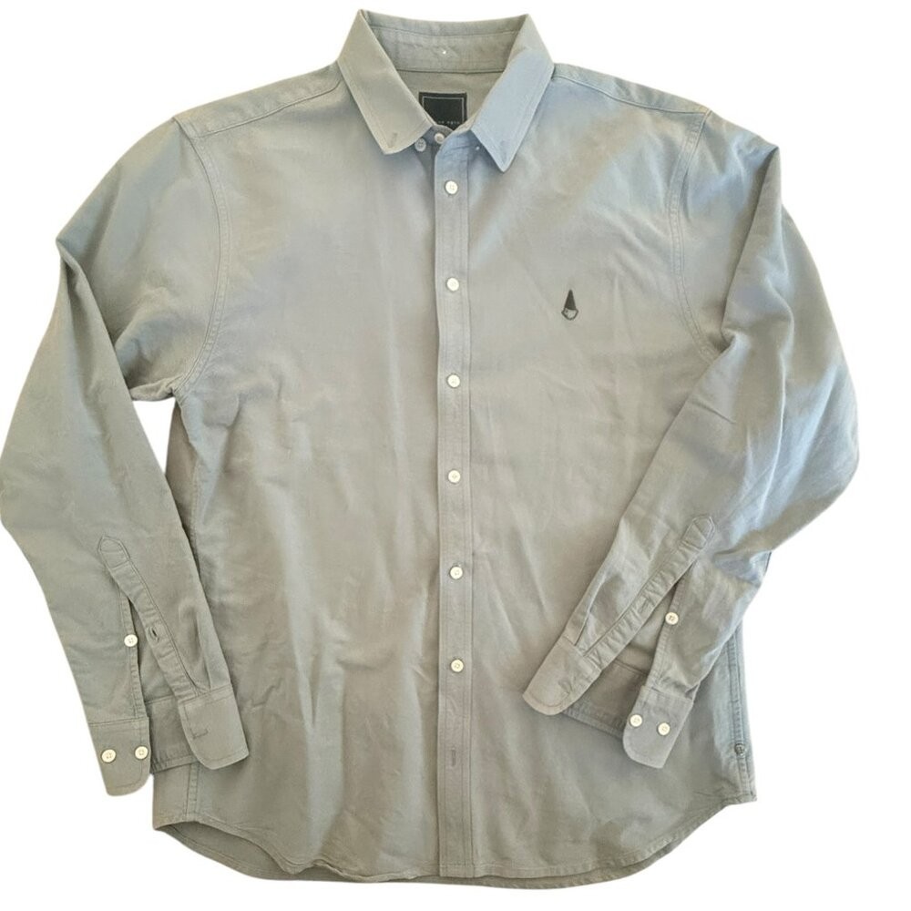 I Love Ugly Collared Button Up in Stone Men’s Large ‘sophisticated simplicity’
