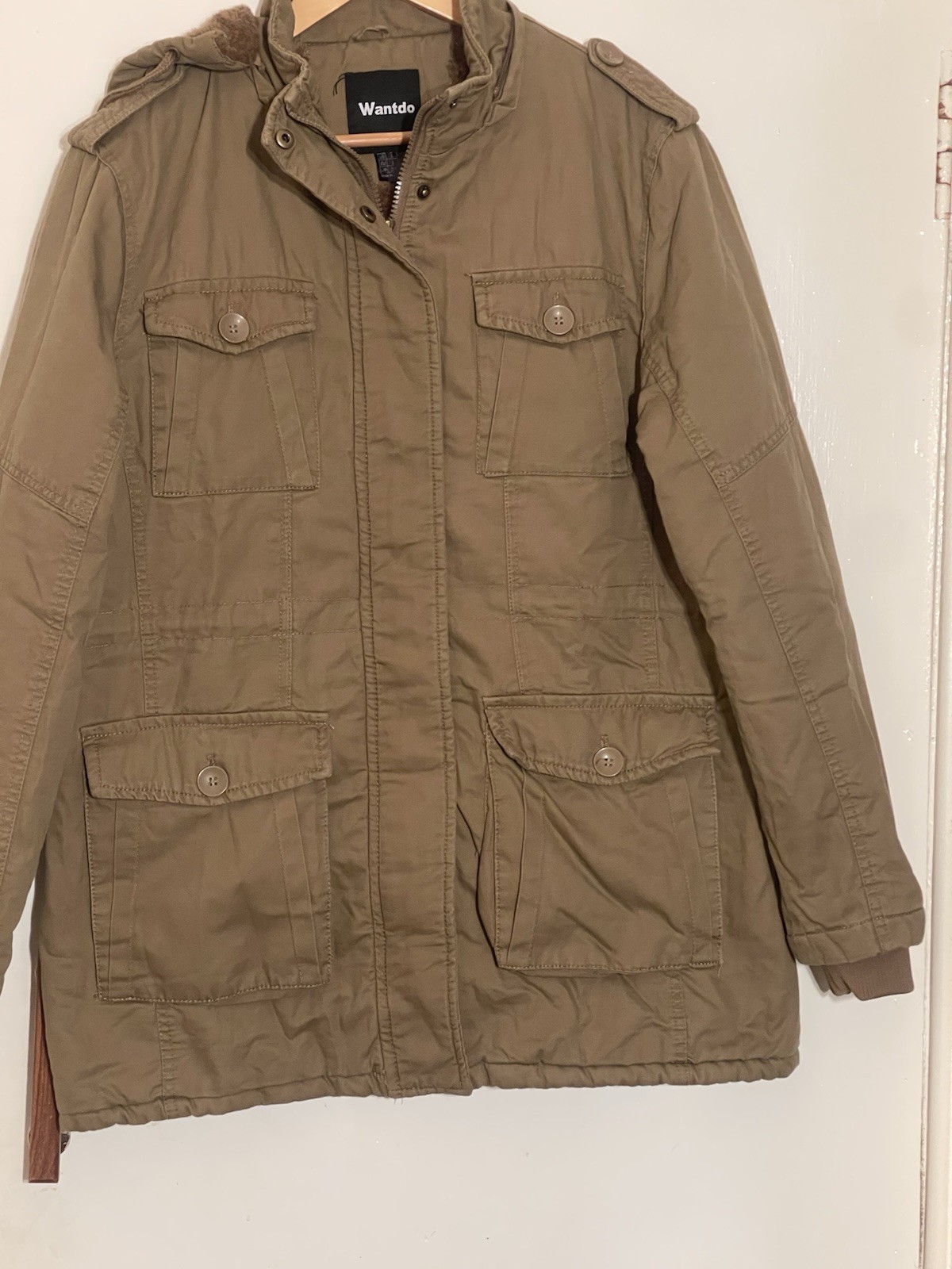 Wantdo Cotton Super Soft Cosy Fleece Cargo Warm Jacket Full Zip Mens U.K-LARGE-