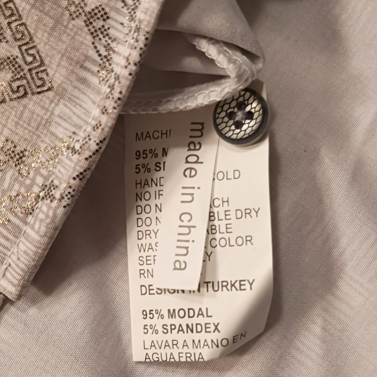 American Breed Men’s Party Festival Wedding Button-Up Shirt Beige Size L