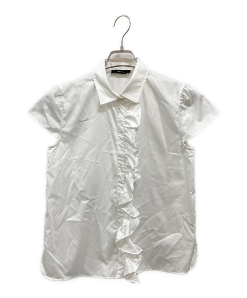 YOKO CHAN Women’s Cotton Half-Sleeve Ruffle Blouse White M Top