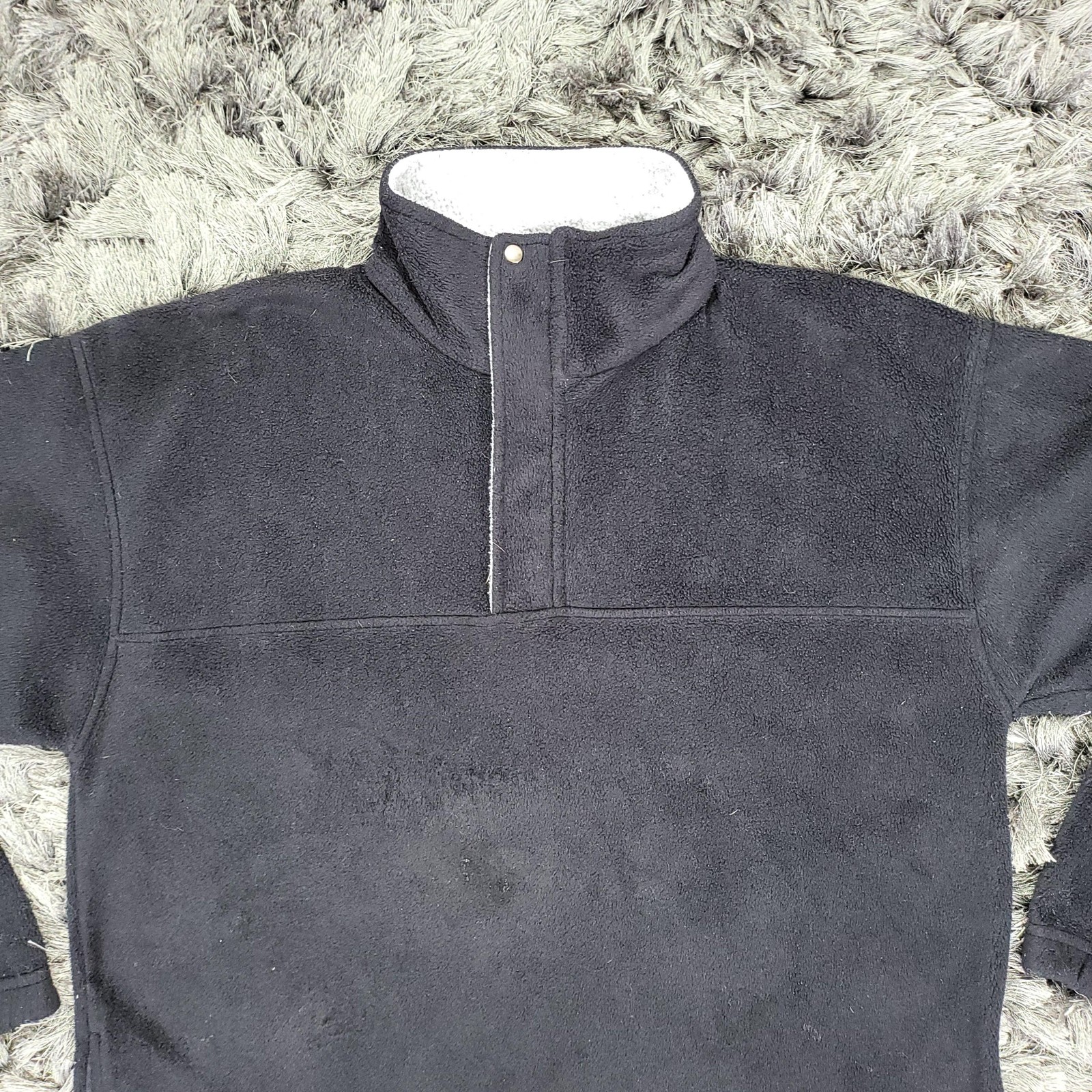 Highland Outfitters Pullover Mens Medium Black 1/4 Zip Pockets Fleece Sweatshirt