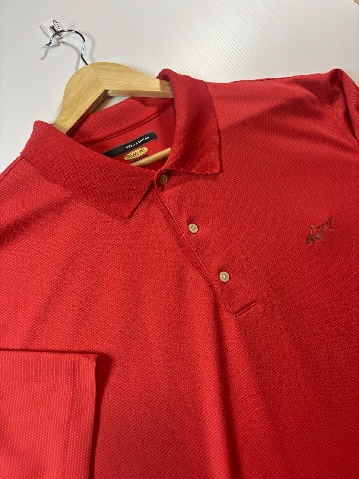 Greg Norman Play Dry Men’s XXXL Big & Tall Red Moisture Wicking Polo SS