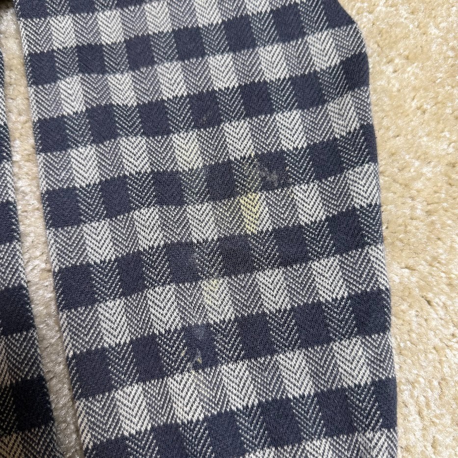Knightsbridge Vintage Men’s Plaid Long Sleeve Gray Cotton Blend Polo Size L
