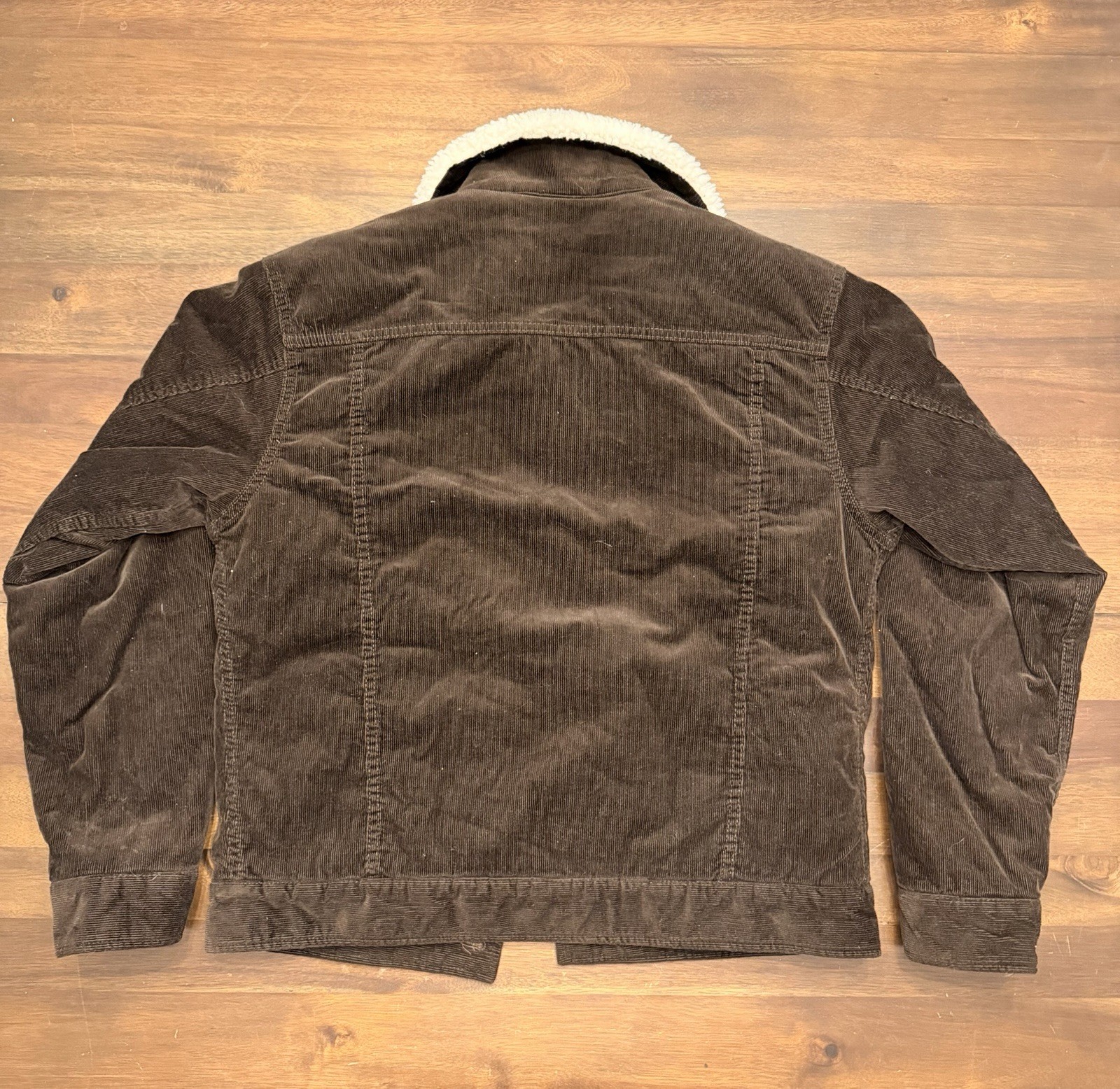 Uniqlo Men’s XS Brown Trucker Jacket Lined Button Front Cotton Short Coat