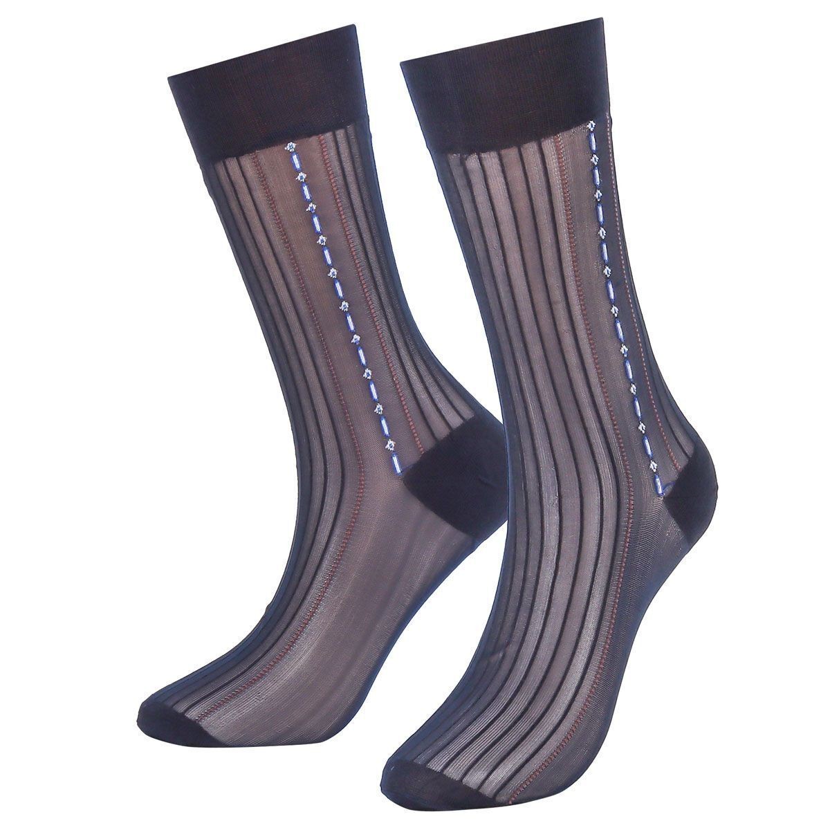5 Pairs Mens Soft Ultra Thin Dress Socks Silk Sheer Business Socks Nylon Work