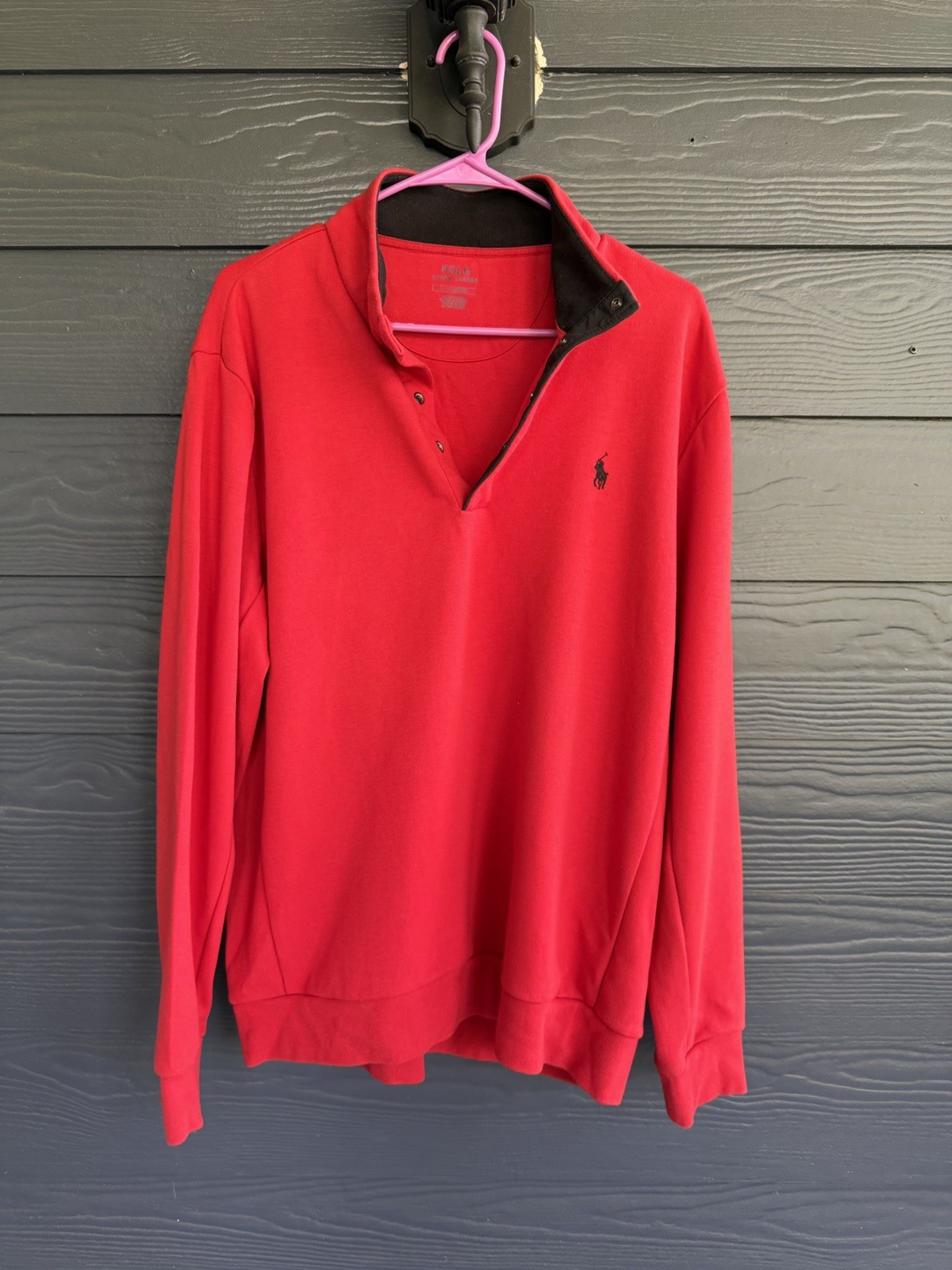 Polo Ralph Lauren Men’s Red Snap Pullover Size L/G/180/100A