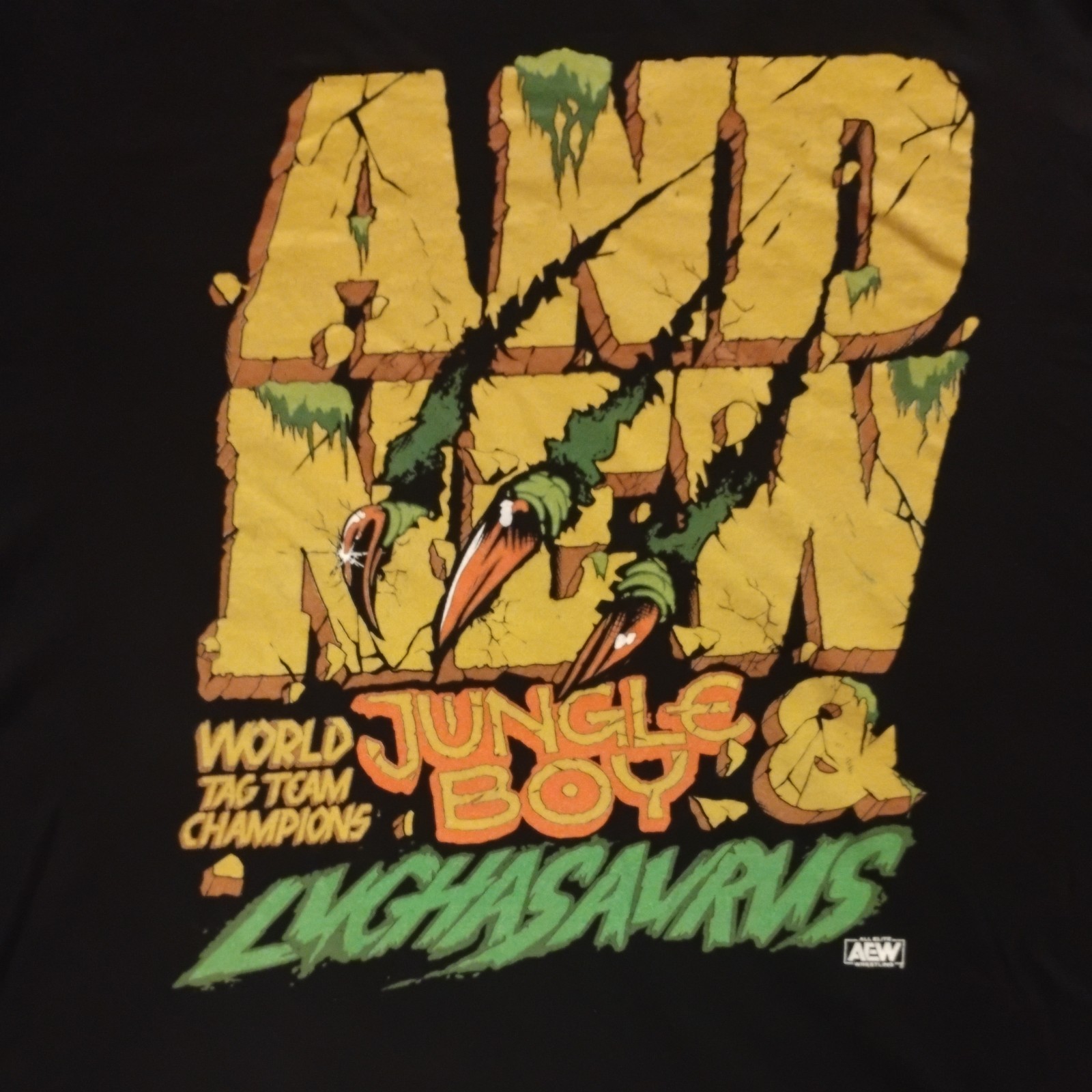 AEW All Elite Wrestling Jurassic Express Jungle Boy & Luchasaurus Shirt XL 11