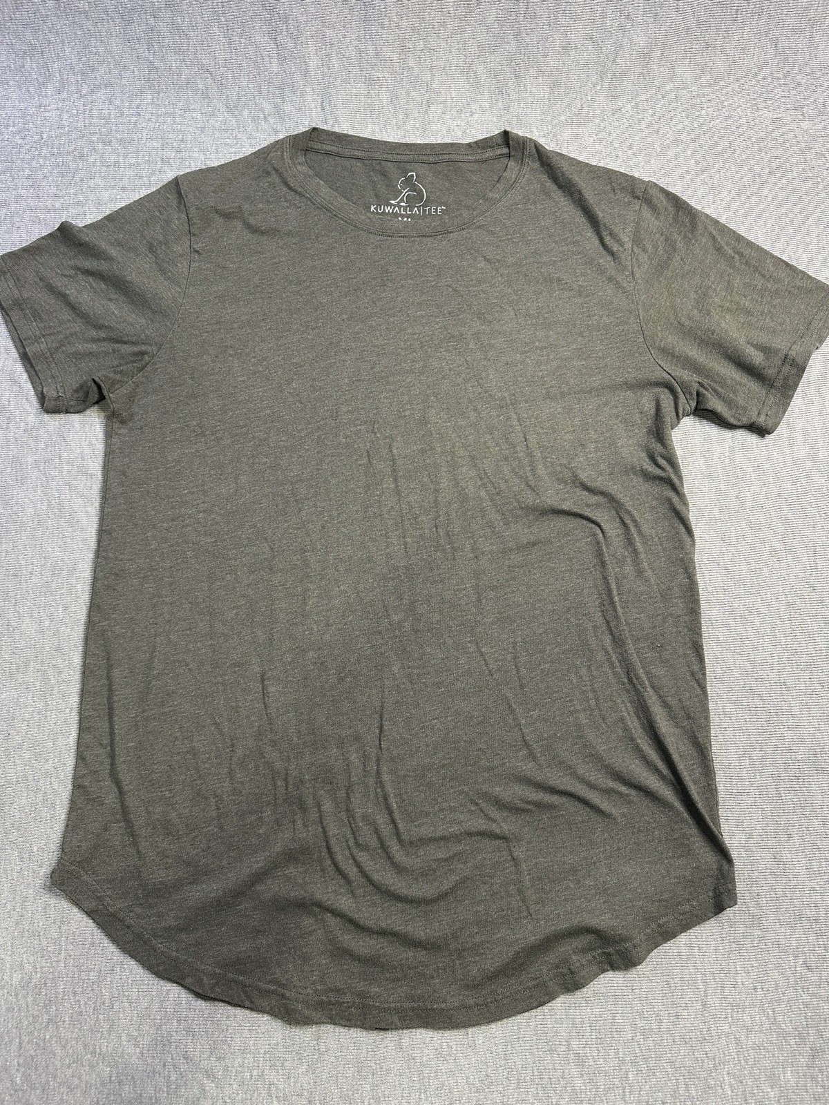Kuwalla Tee Men’s Green Solid Crew Neck Short Sleeve Logo Cotton Blend Tee Sz XL