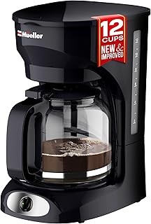 Mueller 12-Cup Drip Coffee Maker – Borosilicate Carafe, Auto-Off, Reusable Filte