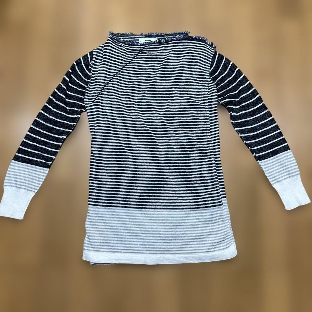 Diesel Italy Knit Cardigan XS Black White Silver Used