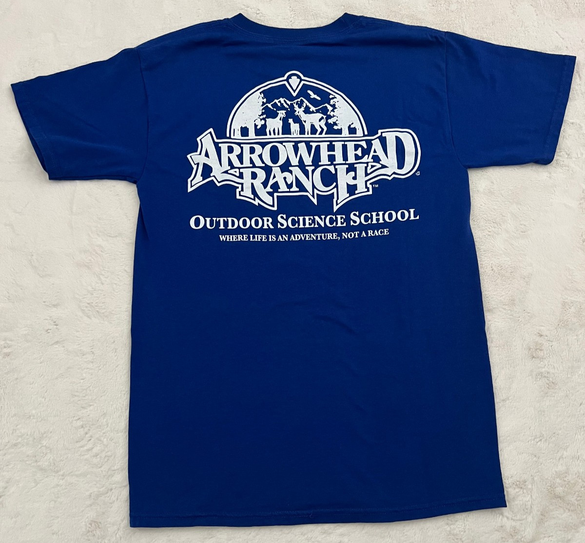Arrowhead Ranch Outdoor Science School T Shirt Men’s Small Blue Hanes Tee Top
