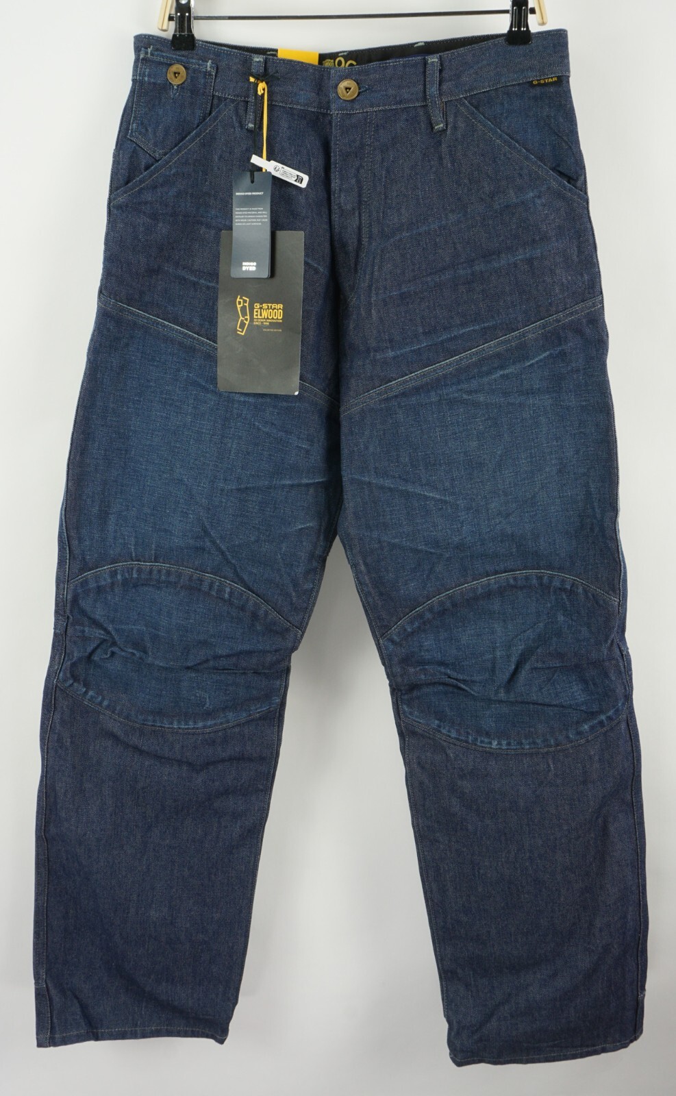 New $240 G-Star 5620 Elwood 3D Loose Jeans Men’s 29 x 32 Indigo Blue Knee Cinch