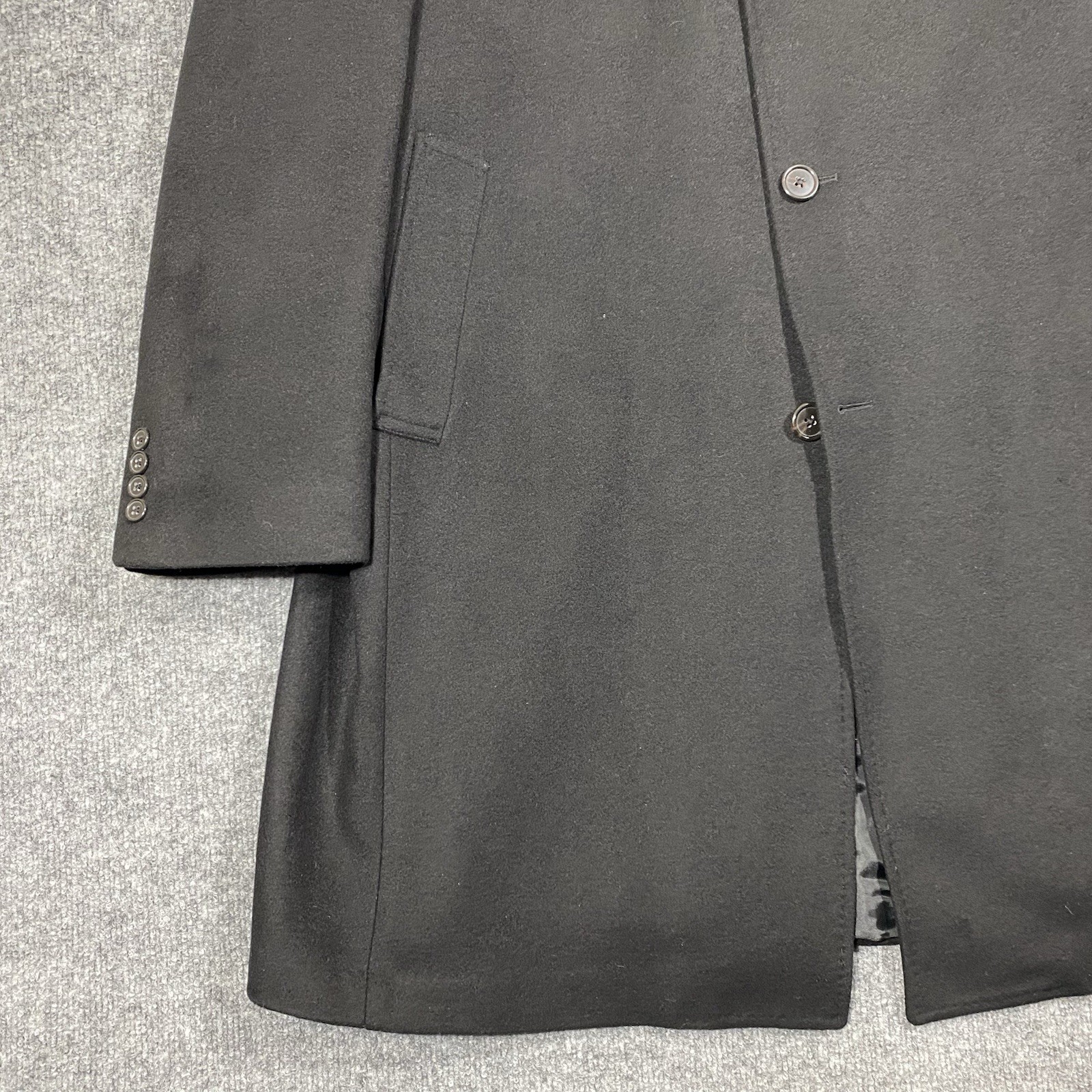 New Ralph Lauren Luther Overcoat Men’s Sz 48L Black Lined Wool Cashmere Jacket