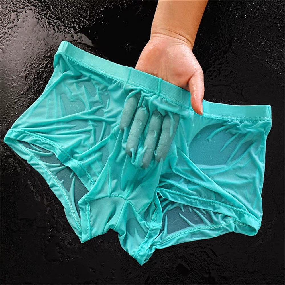 Men Ice Silk Boxer Shorts Seamless Ultra Thin Breathable Underwear Plus Size ✅