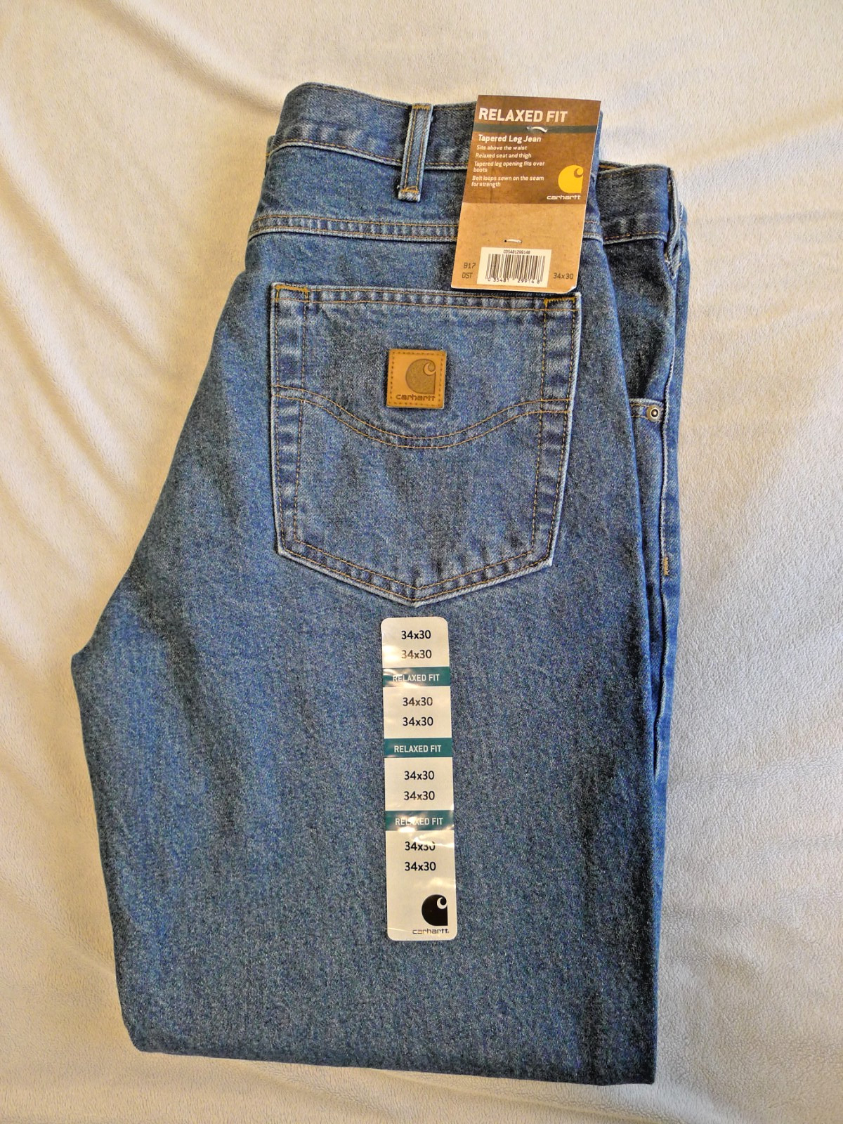 Carhartt B17 DST Relaxed Fit Blue Jeans Men’s 34×30 – NEW