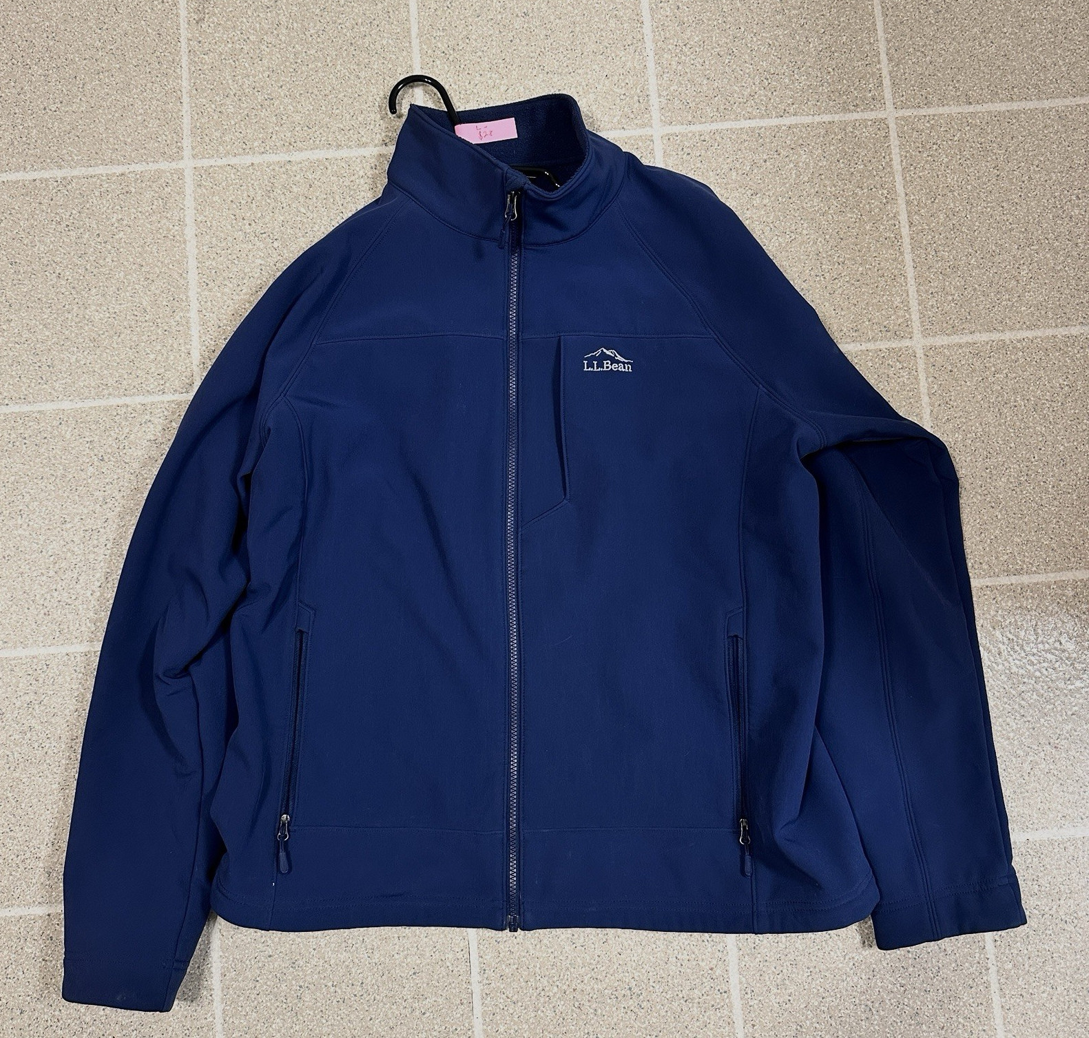 L.L.Bean Men’s L Regular Blue Soft Shell Jacket Full Zip Zipped Pockets
