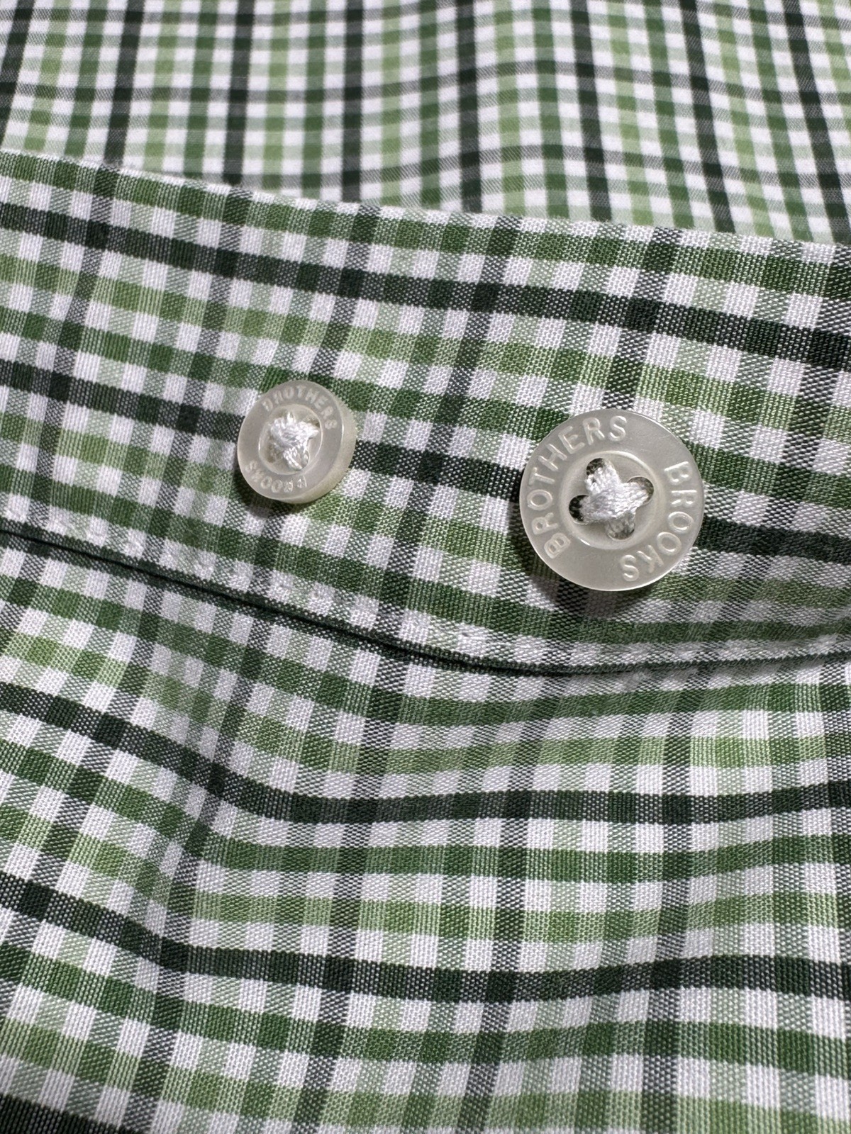 Brooks Brothers Non-Iron Supima Cotton Mens XXL Regular Fit Plaid SS Shirt Green