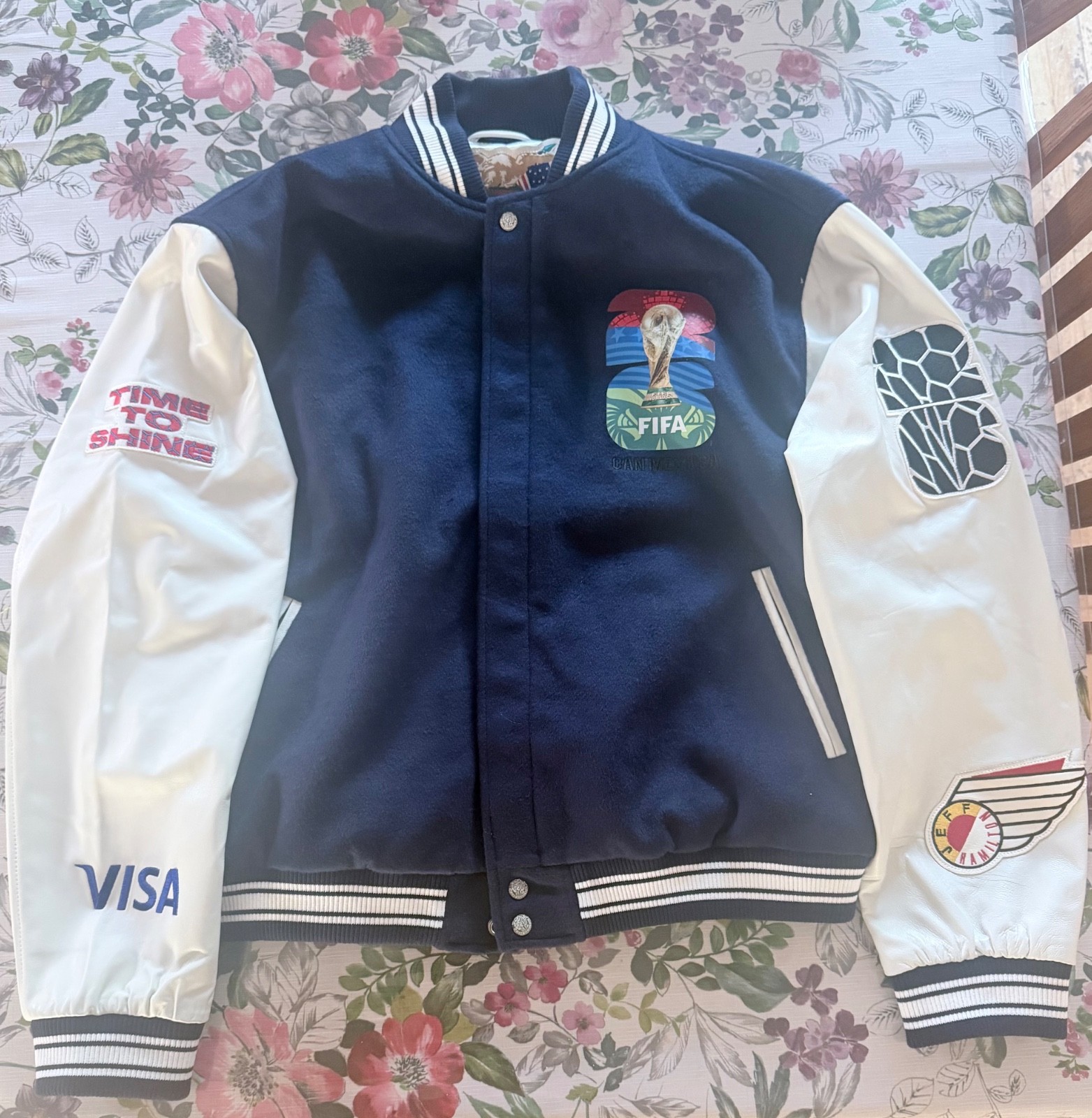 FIFA X Visa Jeff Hamilton World Cup jacket blue and white color way