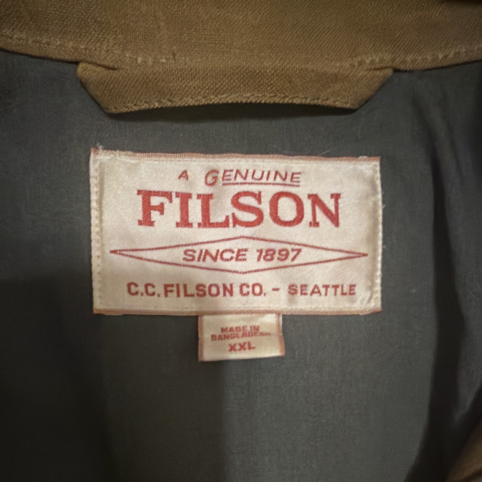 Filson/ LINED TIN CLOTH CRUISER JACKET XXL