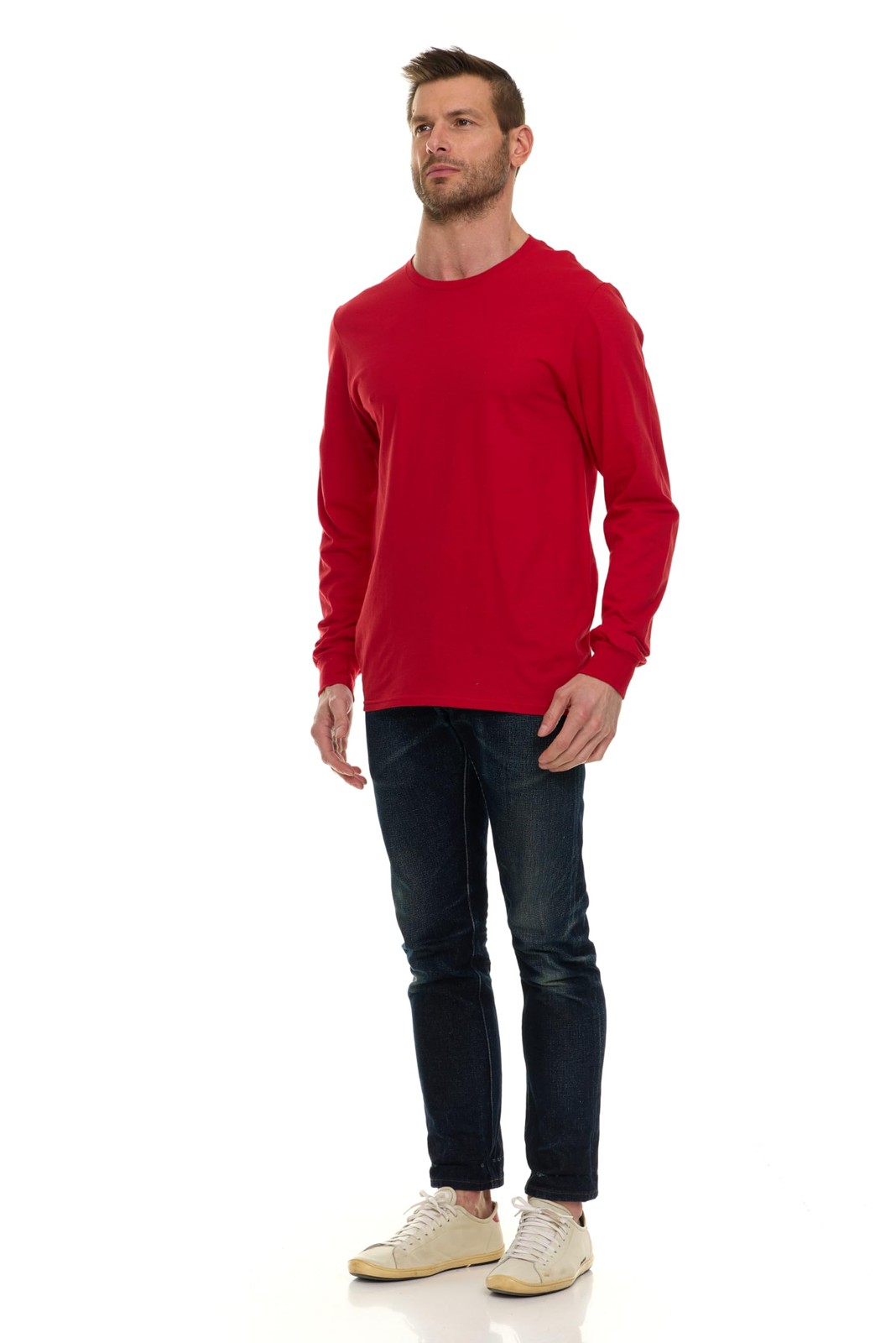 BILLIONHATS Mens Long Sleeve Colorful T-Shirts , Crew Neck Bulk Tees for Men