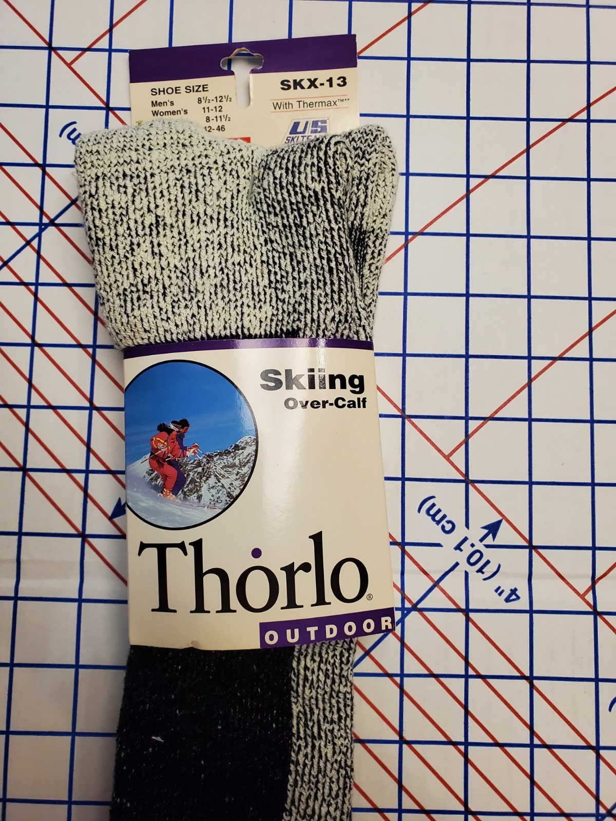 VTG Thorlo Socks SKX-13 Outdoor Skiing Over-Calf Sz Men 8.5-12.5 Women 10-11 NOS