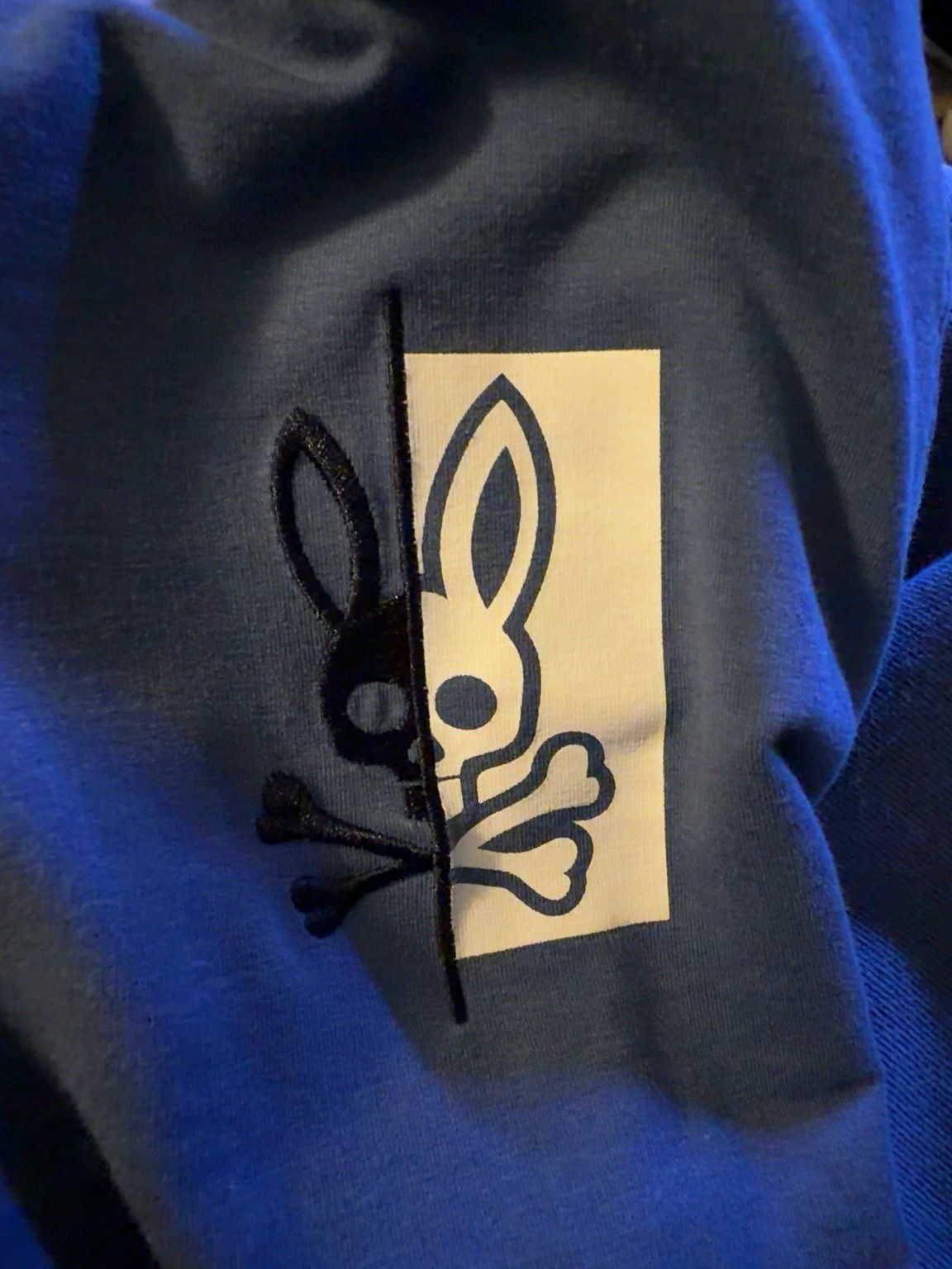 Psycho Bunny Dovedale Full Zip Hoodie Men’s Large Blue Split Bunny B6H204N1FT