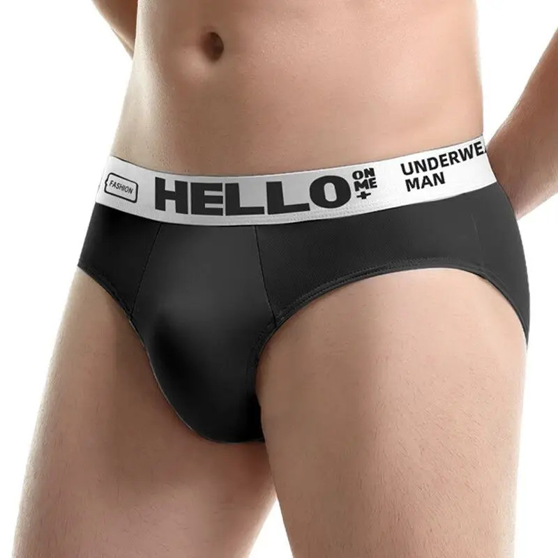 MEN’S BRIEFS UNDERWEAR LOW RISE SOFT COTTON LETTER SOLID COLOR SIZE L-4XL GIFT