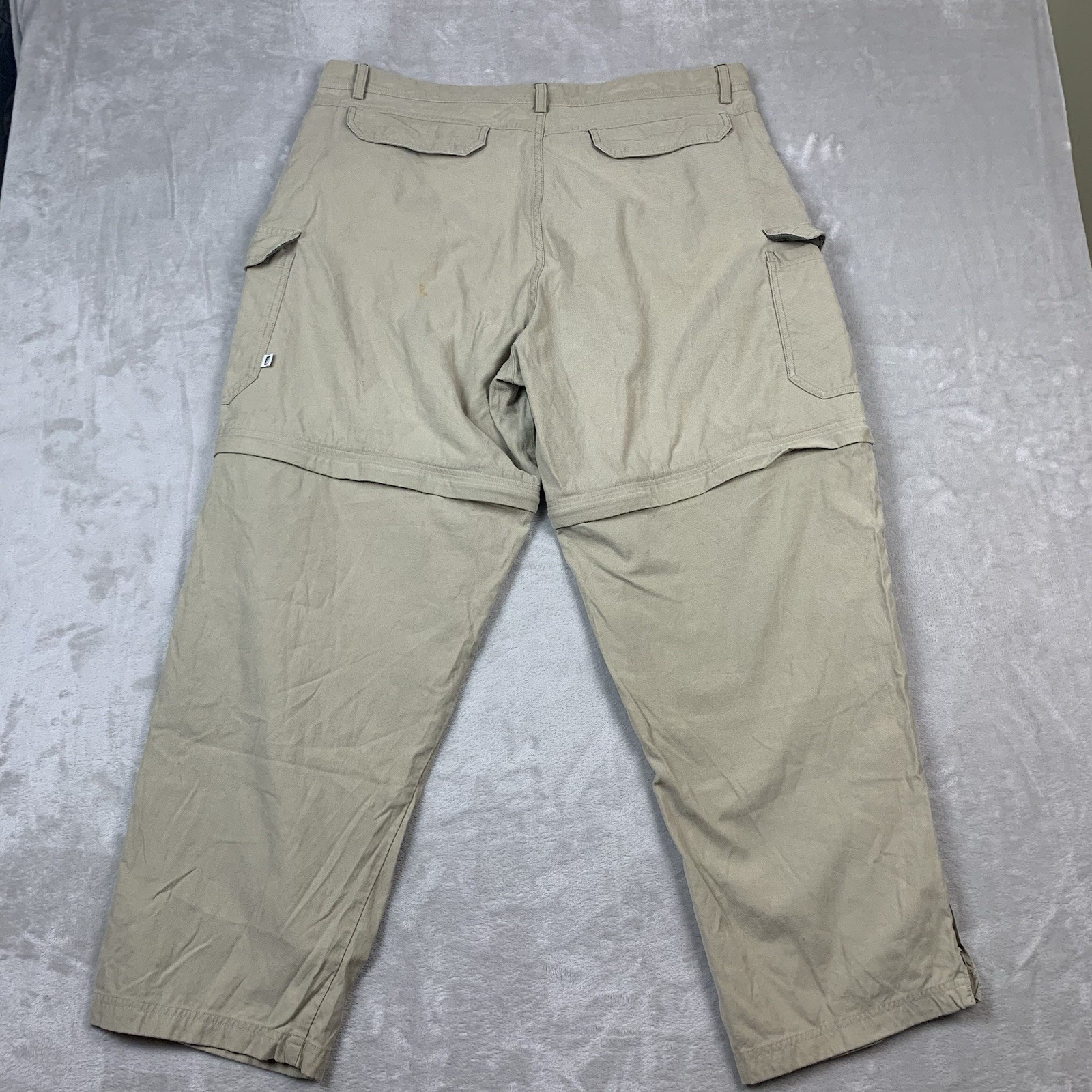 REI Explorer Convertible Pants Mens 40×30* Beige Outdoor Hiking Nylon Cotton