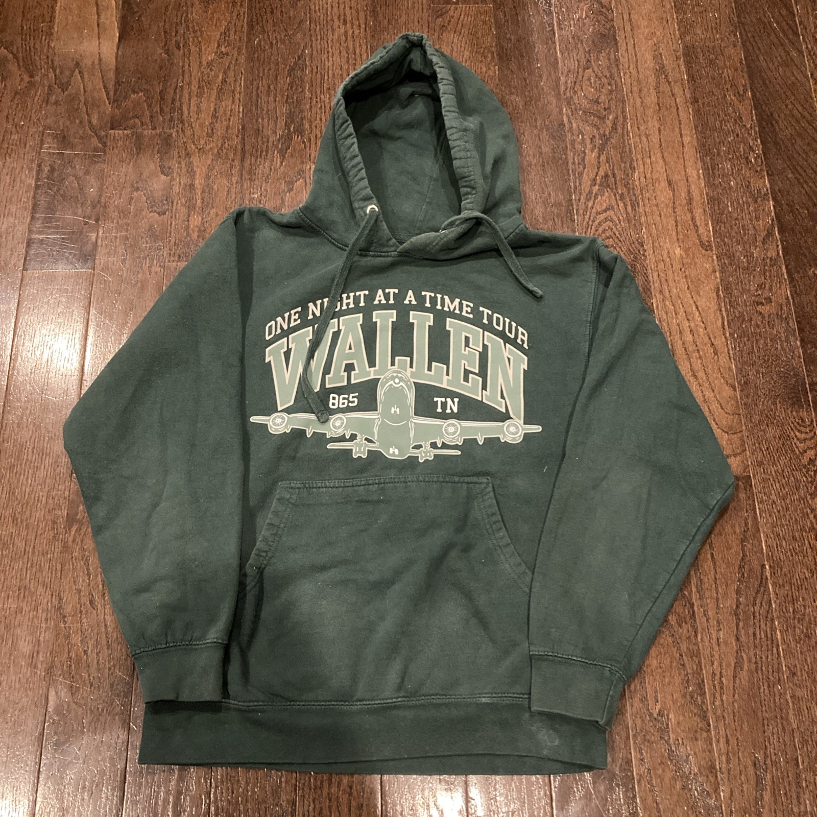 Morgan Wallen Hoodie Green Sweatshirt One Night at a Time World Tour Sz Small
