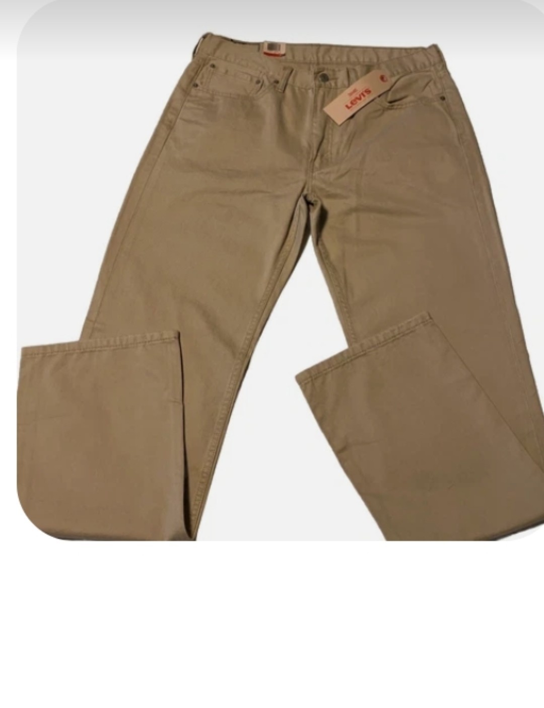 Levi’s 514 Jeans Men’s 36×34 Tan Khaki Straight Leg Pants Black Label Denim NWT