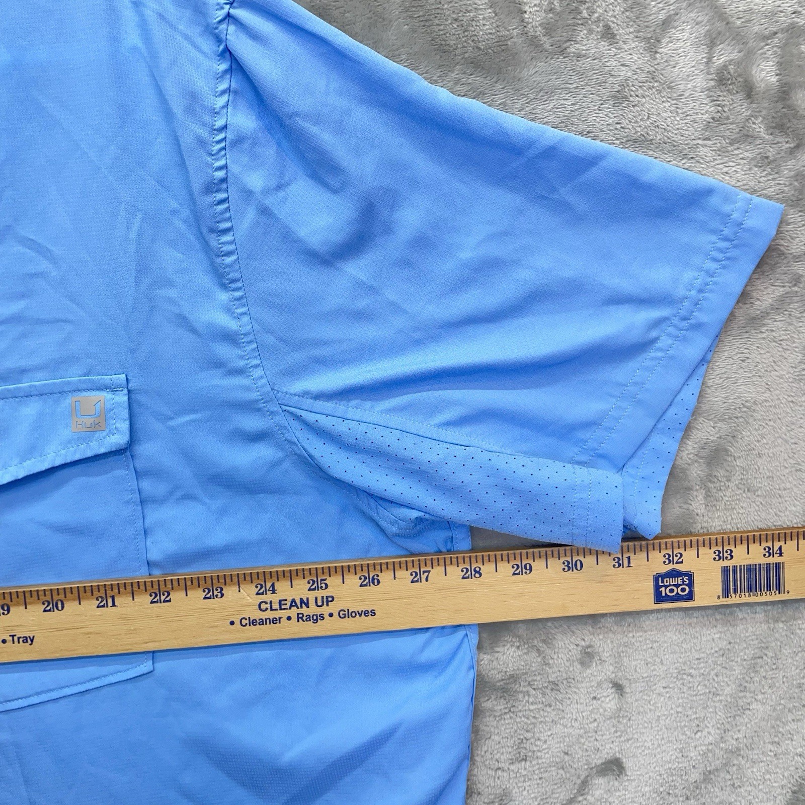 Huk Shirt Men’s 2XL Tide Point Fishing Woven sport Vented Performance Guide blue