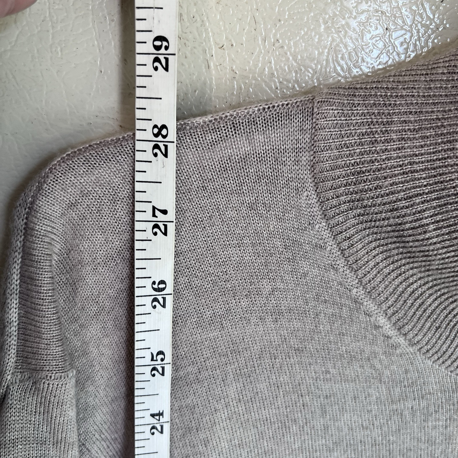 Joseph Abboud 1/4 Zip Sweater Mens Size XL 100% Extra Fine Merino Wool Oatmeal