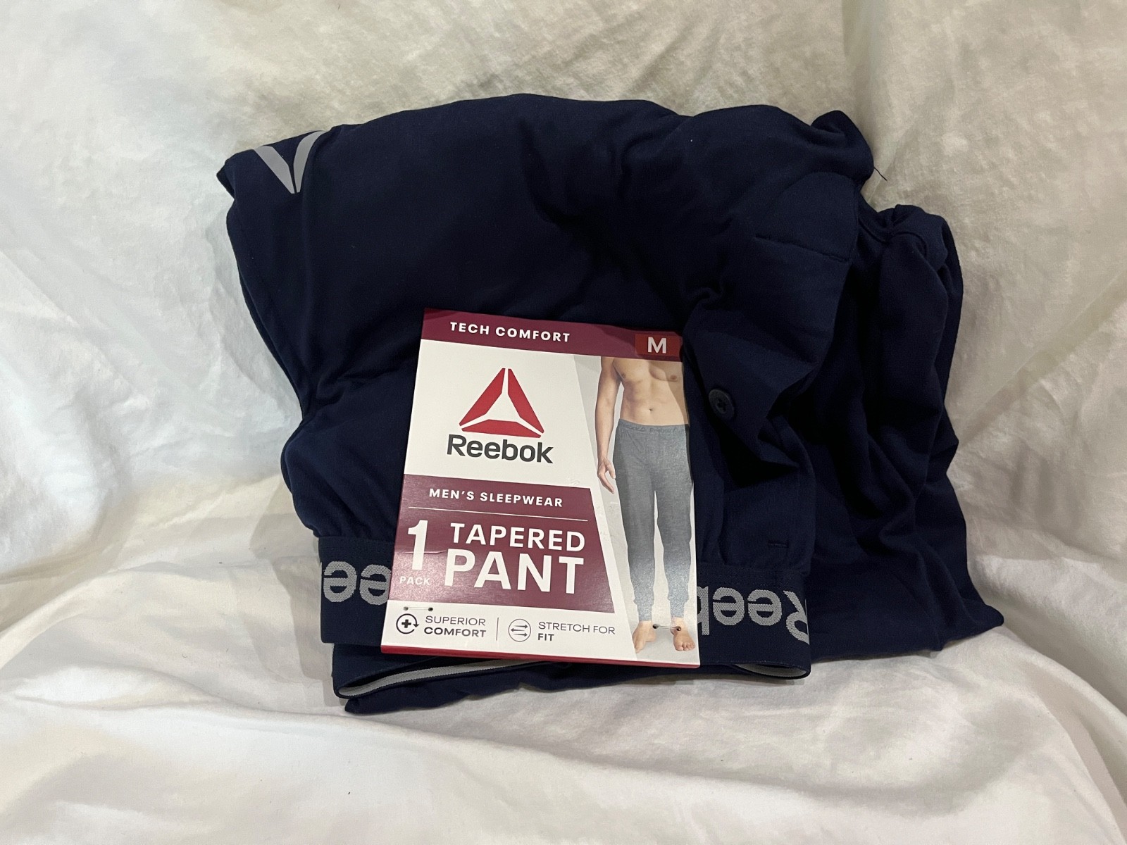Reebok Mens Tech Comfort Tapered Jogger Lounge Sleepwear Pants U pick NEW Navy