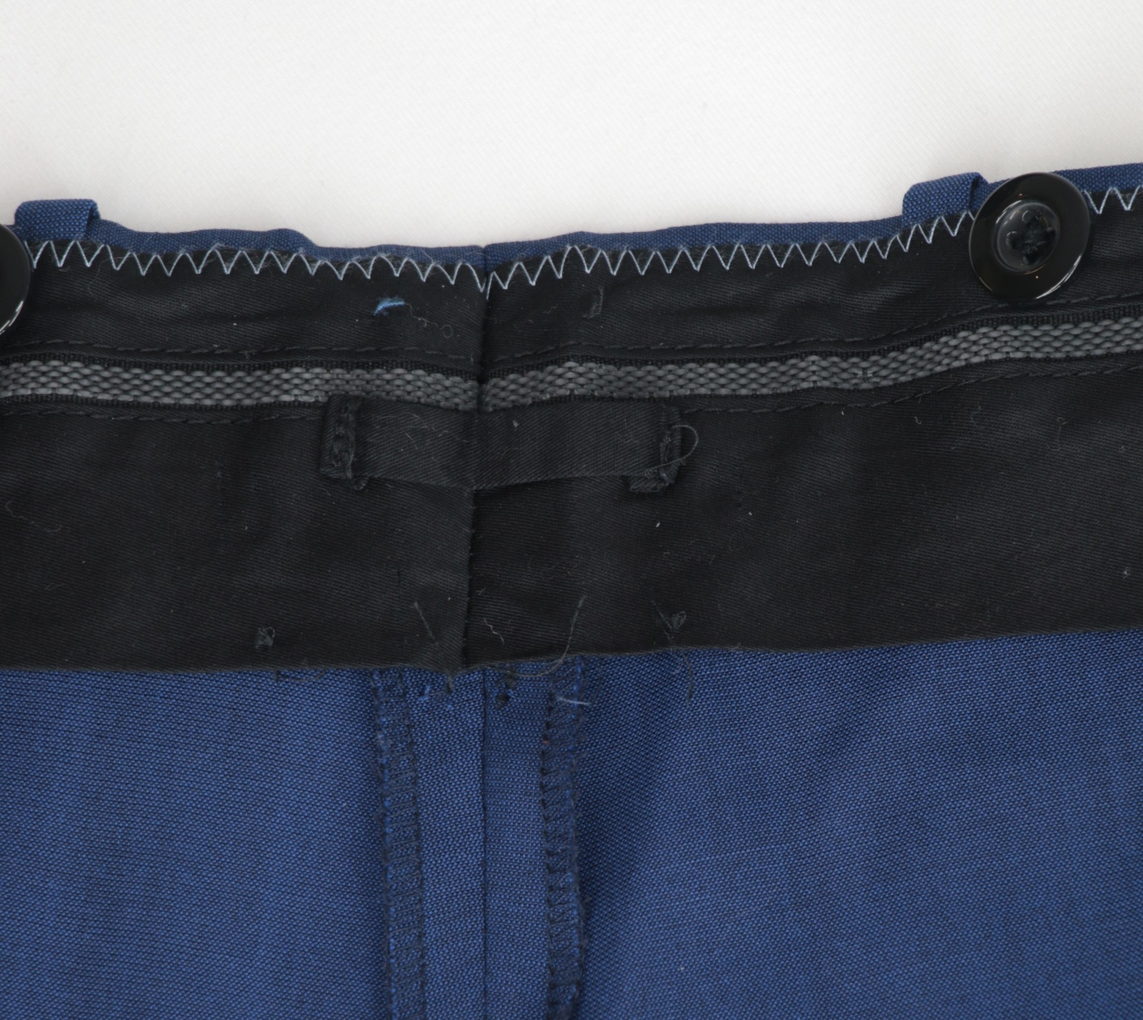 Men’s 48 Short Blue Bespoke Drago Lanificio In Biella Wool Surgeon Cuffs Suit