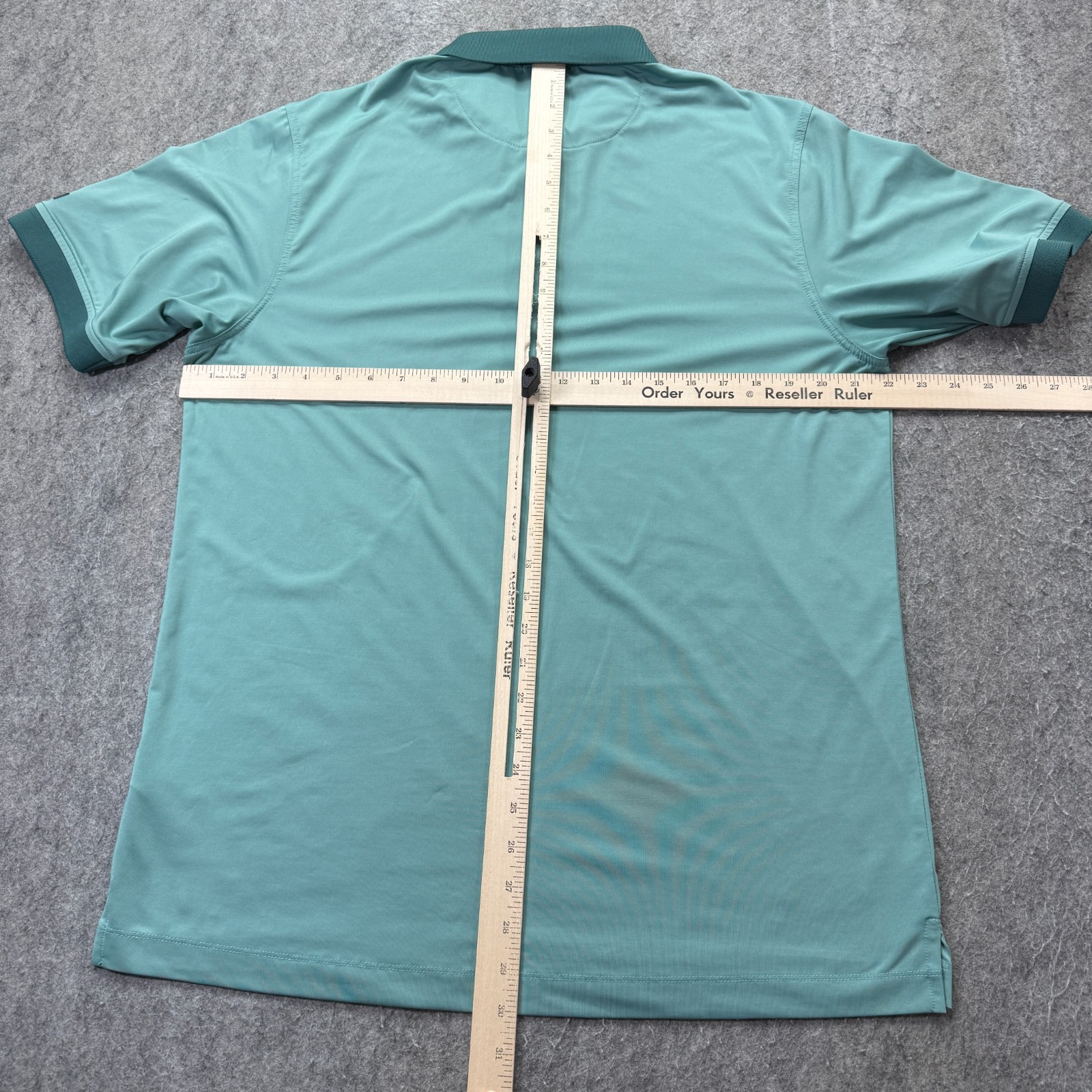 Bad Birdie Polo Shirt Men L Seafoam Green Teal Contrasting Trim Stretch
