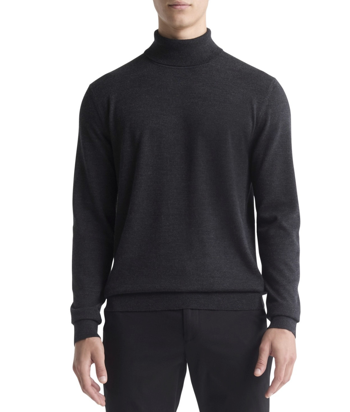 Calvin Klein Men Regular Fit Turtleneck Sweater Gunmetal Heather Size XL