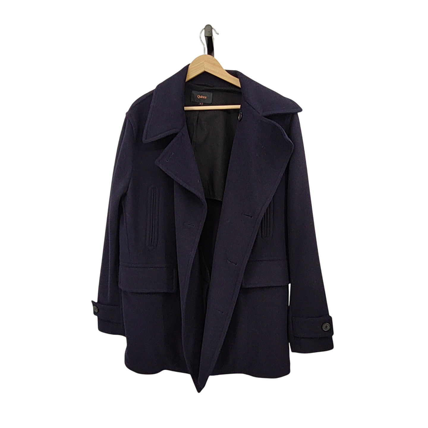 Quince Men Italian Wool Peacoat Cadet Blue Outerwear L