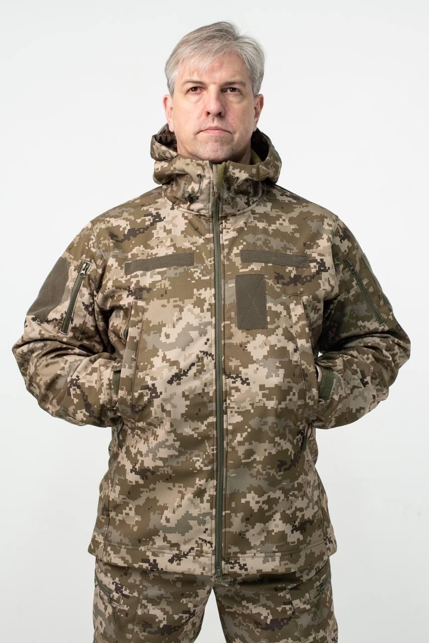Military Softshell Jacket Pixel Camouflage Fleece Lined Windproof S-XXXL