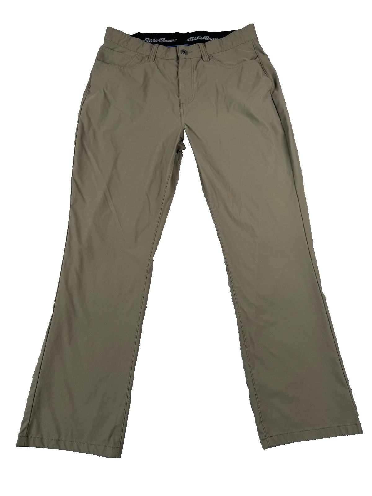 Eddie Bauer Men’s Pants Size 36×30 Khaki Stretch Travel Hiking Zip Pocket
