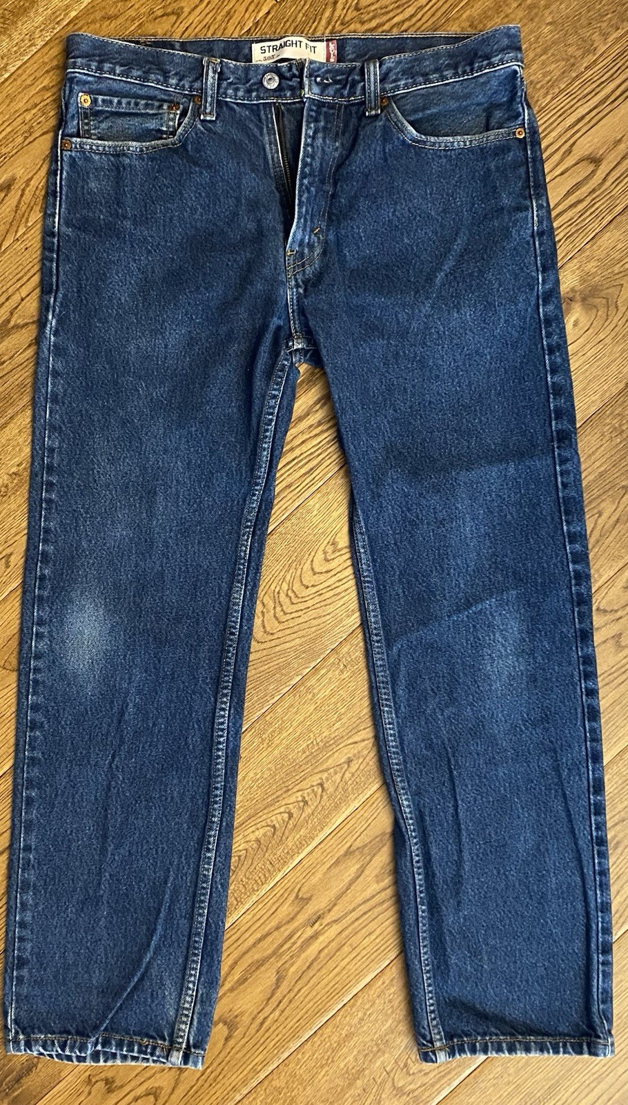 Levi’s 505 Regular Straight Jeans 34 x 30 Zip Fly Medium to Dark Wash Men Cotton