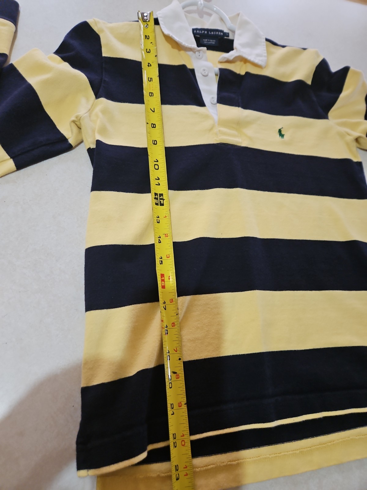 RALPH LAUREN POLO RUGBY SHIRT S YELLOW BLUE TRENDING!