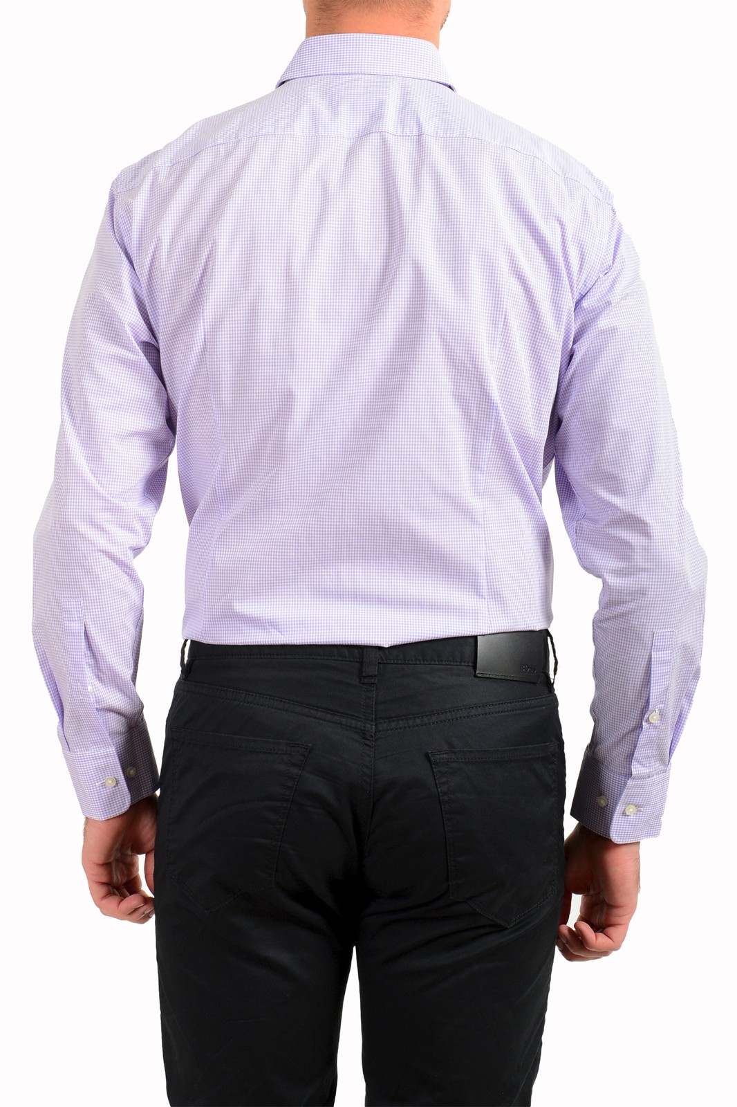 Hugo Boss Men’s “Mabel” Sharp Fit Multi-Color Plaid Long Sleeve Dress Shirt