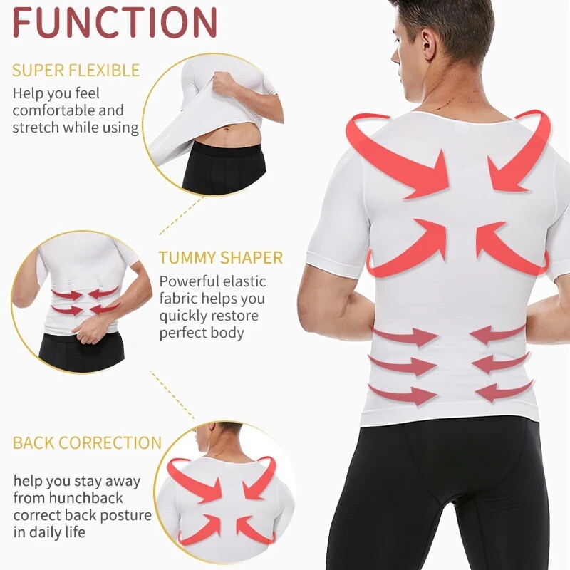 Mens Compression Undershirt Slimming Tank Top Workout Vest Abdomen Body Shaper